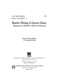 Bauxite Mining in Eastern Ghats: Mapping the Livelihoods of Affected Communities