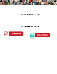 C Declare a Generic Type