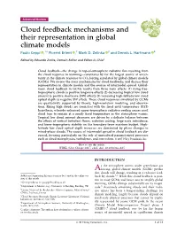 Cloud Feedback Mechanisms and Their Representation in Global Climate Models Paulo Ceppi ,1* Florent Brient ,2 Mark D