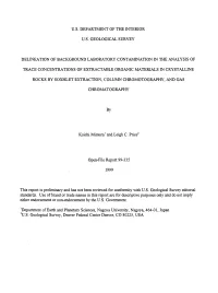Delineation of Background Laboratory Contamination in the Analysis Of