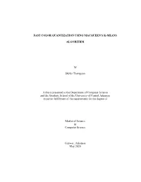 Fast Color Quantization Using Macqueen's K-Means Algorithm