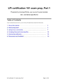 LPI Certification 101 Exam Prep, Part 1
