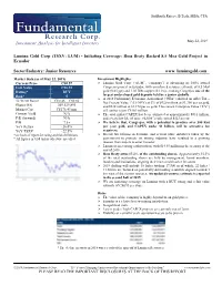 Lumina Gold Corp (TSXV: LUM) - Initiating Coverage: Ross Beaty Backed 8.5 Moz Gold Project in Ecuador