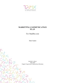 MARKETING COMMUNICATION PLAN for Onnibus.Com