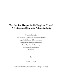 Was Stephen Harper Really Tough on Crime? a Systems and Symbolic Action Analysis