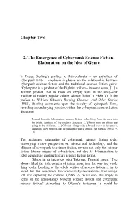 Chapter Two 2. the Emergence of Cyberpunk Science Fiction