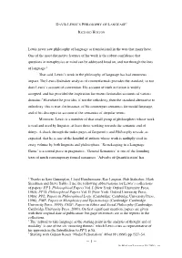 David Lewis's Philosophy of Language