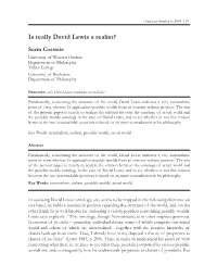 Is Really David Lewis a Realist?