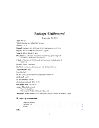 Uniprot.Ws: R Interface to Uniprot Web Services
