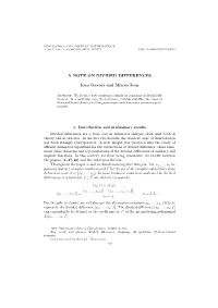 A NOTE on DIVIDED DIFFERENCES Ioan Gavrea and Mircea Ivan
