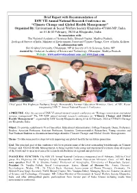 Brief Report with Recommendation of ESW VII Annual National Research
