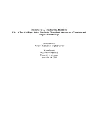 Dispersion: a Trendsetting Heuristic Effect of Perceived Dispersion of Distribution Channels on Assessments of Trendiness and Organizational Prestige