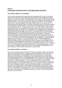 Part 3 BOUNDARY DESCRIPTIONS of the PROPOSED DISTRICTS