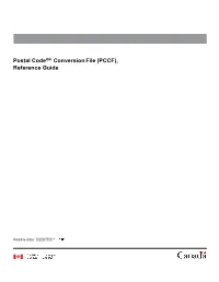 Postal Codeom Conversion File (PCCF), Reference Guide