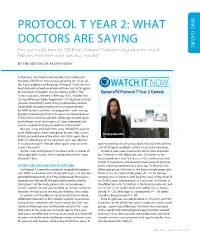 Protocol T Year 2: What Doctors Are Saying