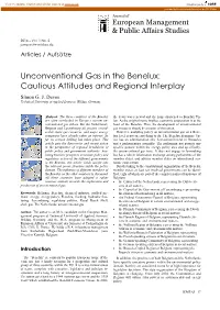 Unconventional Gas in the Benelux: Cautious Attitudes and Regional Interplay Simon G