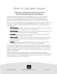 When to Use Open Source