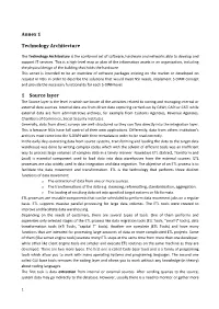 Annex 1 Technology Architecture 1 Source Layer