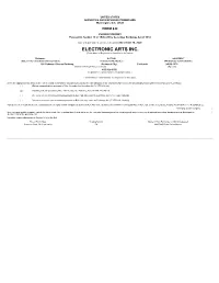 ELECTRONIC ARTS INC. (Exact Name of Registrant As Specified in Its Charter)