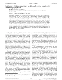 Fabrication of 60-Nm Transistors on 4-In. Wafer Using Nanoimprint at All Lithography Levels Wei Zhanga) and Stephen Y