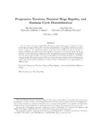 Progressive Taxation, Nominal Wage Rigidity, and Business Cycle Destabilization