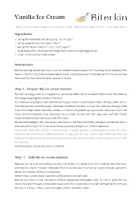 Vanilla Ice Cream Recipe Card