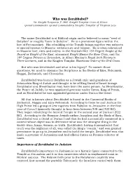Who Was Zerubbabel? Sir Knight Benjamin F