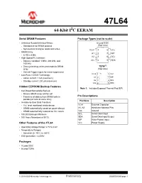 47L64 64-Kbit I2C EERAM Data Sheet