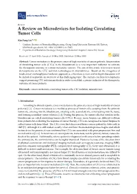 A Review on Microdevices for Isolating Circulating Tumor Cells