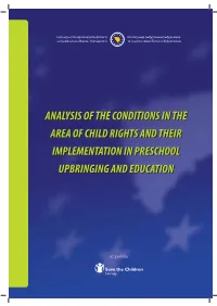 Analysis of the Conditions in the Area of Child Rights and Their