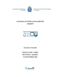 Aviation Investigation Report A06q0157 Engine Failure