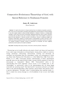 Comparative Evolutionary Thanatology of Grief, with Special Reference to Nonhuman Primates