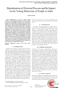Digitalisation of Electoral Process and Its Impact on the Voting Behaviour of People in India