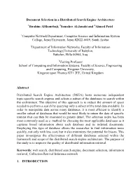 Document Selection in a Distributed Search Engine Architecture Ibrahim