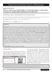 Efficacy of Eperisone and Tizanidine on Visual and Auditory Reaction Time: a Prospective, Double-Blind Randomized Controlled Trial