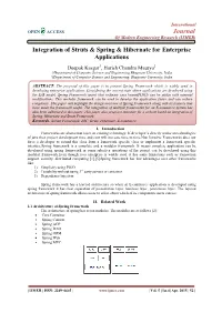 Integration of Struts & Spring & Hibernate for Enterprise Applications