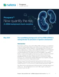 Now Quantify the Risk E a Cfdna Background Check Everytime