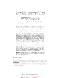 Ontology-Driven Automation of Iot-Based Human-Machine Interfaces Development?