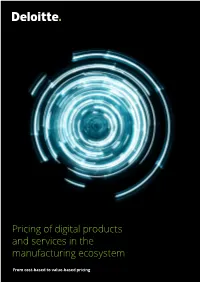 Pricing of Digital Products and Services in the Manufacturing Ecosystem