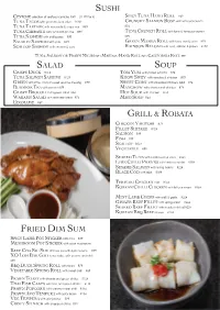 Sushi Fried Dim Sum Salad Soup Grill & Robata