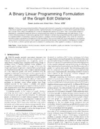 A Binary Linear Programming Formulation of the Graph Edit Distance