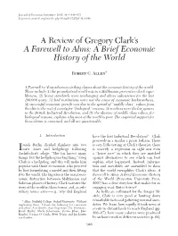 A Review of Gregory Clark's a Farewell to Alms