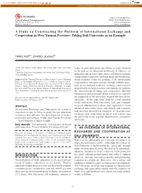 A Study on Constructing the Platform of International Exchange and Cooperation in West Yunnan Province: Taking Dali University As an Example
