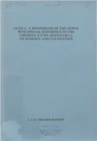 Cicer Arietinum L.), Its Ecology and Cultivation