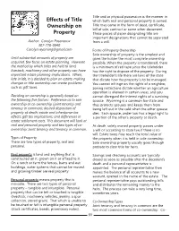 Effects of Title Ownership on Property