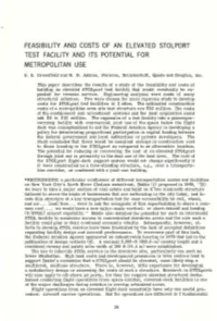 Feasibility and Costs of an Elevated Stolport Test Facility and Its Potential for Metropolitan Use S