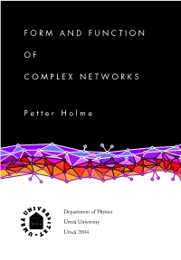 Form and Function of Complex Networks