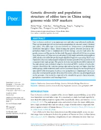 Genetic Diversity and Population Structure of Eddoe Taro in China Using Genome-Wide SNP Markers