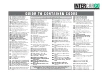 GUIDE to CONTAINER CODES ACTU P&O Nedlloyd BV, Rotterdam