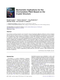 Mechanistic Implications for the Chorismatase Fkbo Based on the Crystal Structure